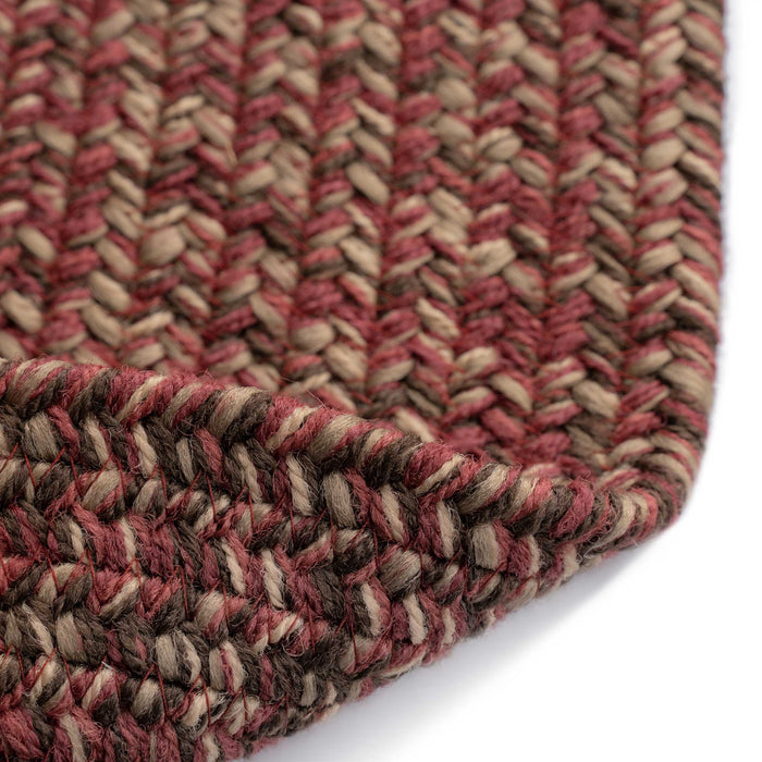 Stockton Dark Red Braided Rug Oval image