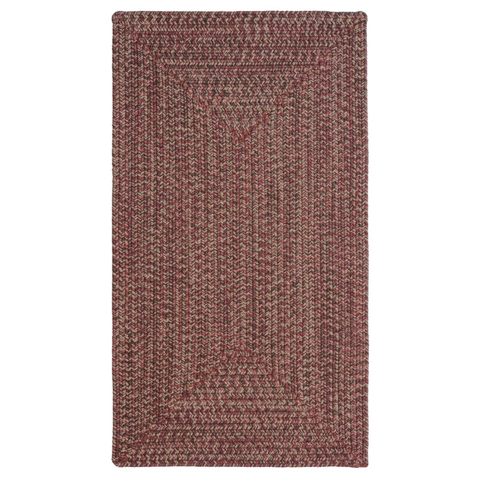 Stockton Dark Red Braided Rug Concentric Rectangle image