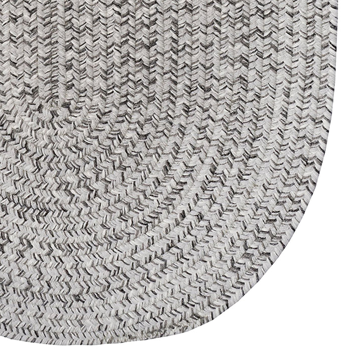 Stockton Light Gray Braided Rug Oval image