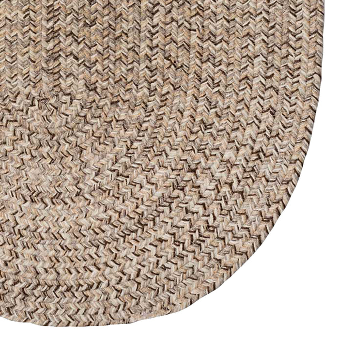 Stockton Medium Brown Braided Rug Oval image