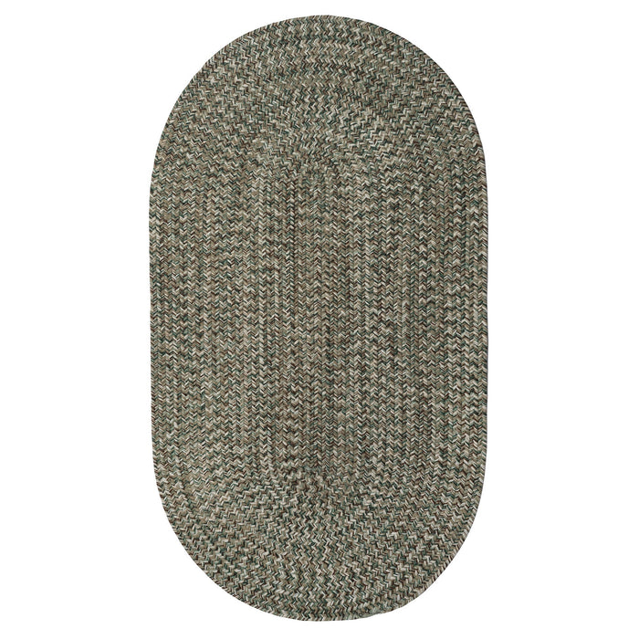 Stockton Medium Green Braided Rug Oval image