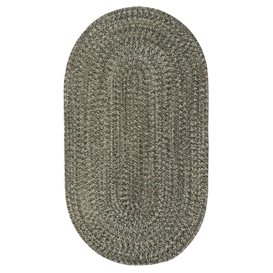 Stockton Medium Green Braided Rug Oval image