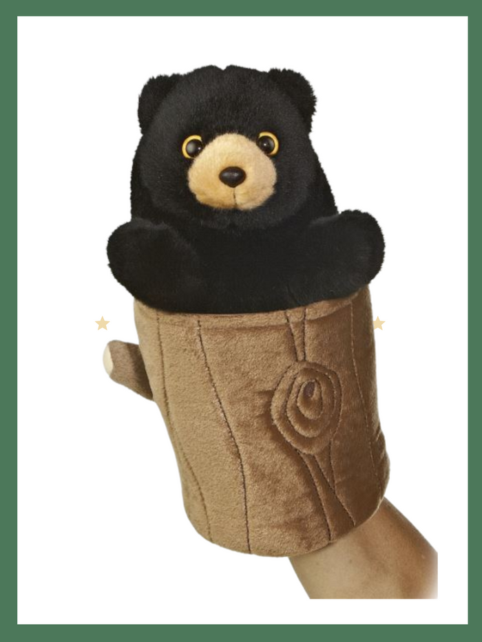 Stuffed Bear - Black Bear Pop-Up Puppet