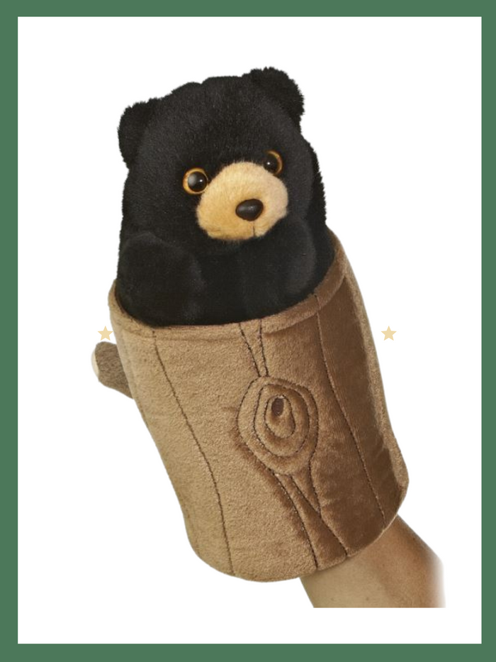 Stuffed Bear - Black Bear Pop-Up Puppet
