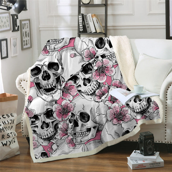 Sugar Skull Collection Sherpa Fleece Blankets