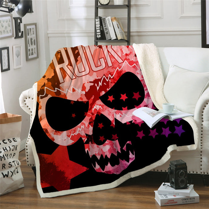 Sugar Skull Collection Sherpa Fleece Blankets