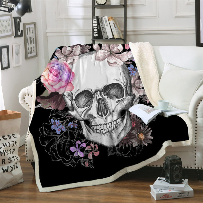 Sugar Skull Collection Sherpa Fleece Blankets