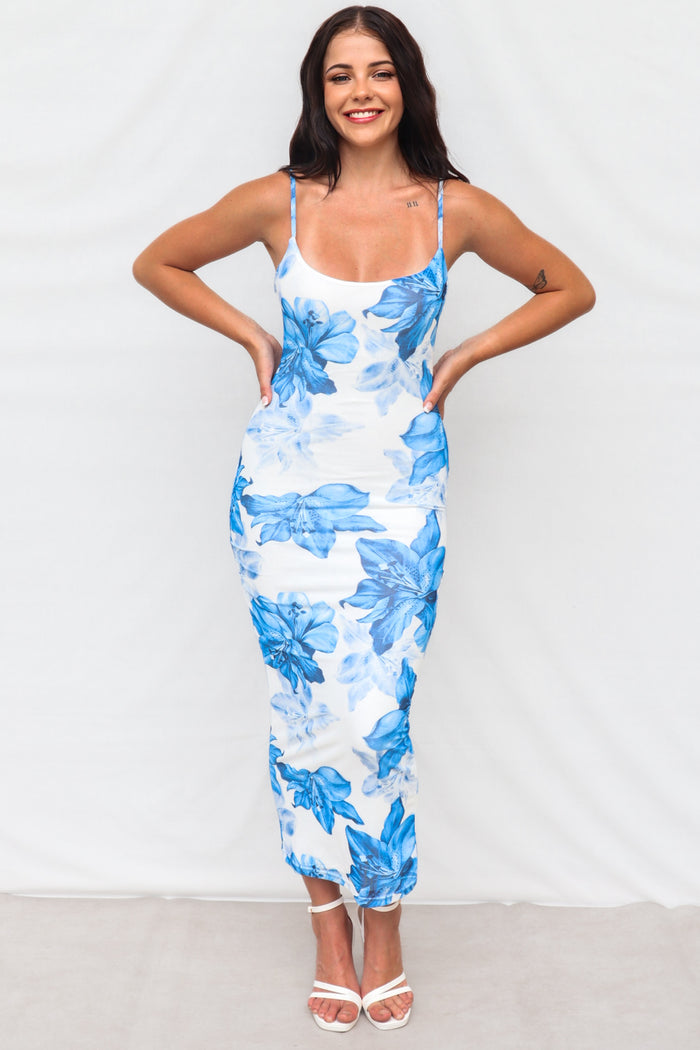 Suki Midi Dress - Blue - Runway Goddess
