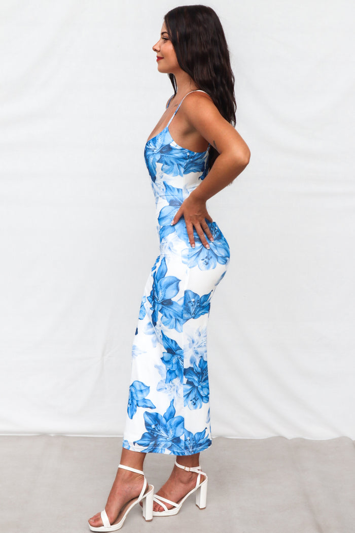 Suki Midi Dress - Blue - Runway Goddess