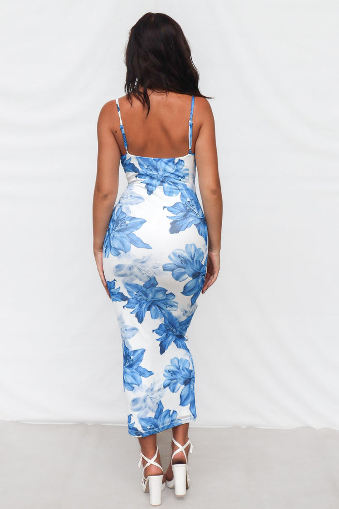 Suki Midi Dress - Blue - Runway Goddess