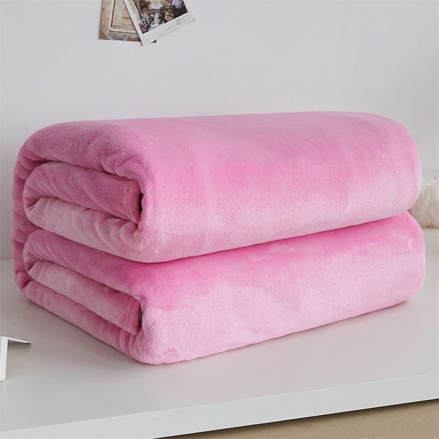 Super Soft Fleece Blanket Light Weight Solid Colours