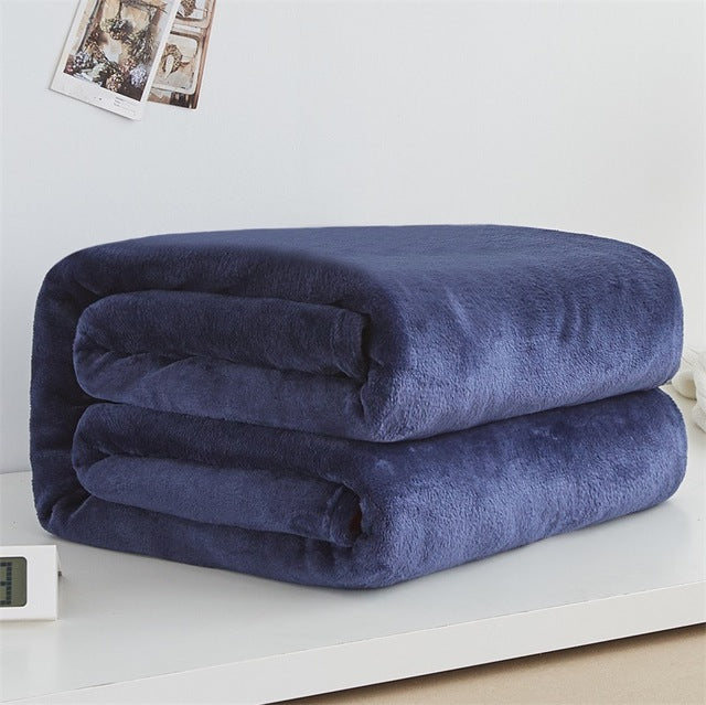 Super Soft Fleece Blanket Light Weight Solid Colours
