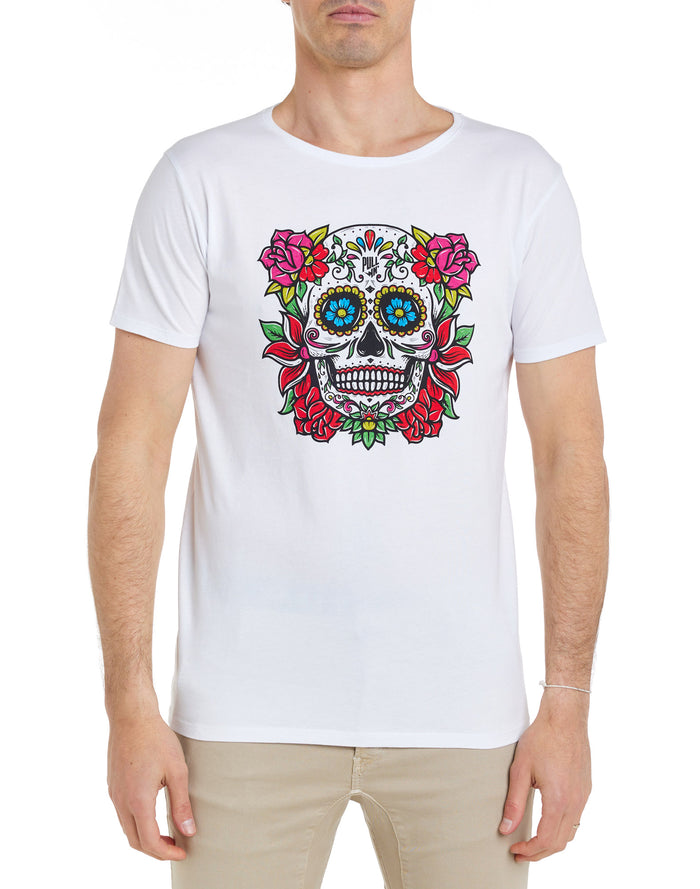 t-shirt calaverawhite PULLIN en coton