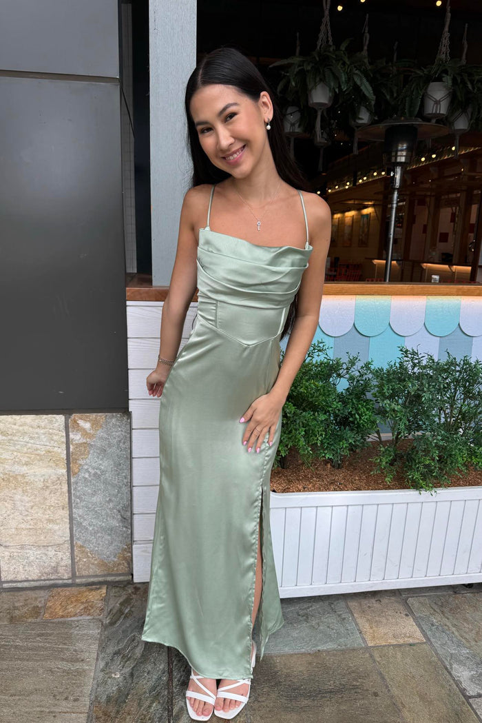 Taleah Formal Dress - Sage - Runway Goddess