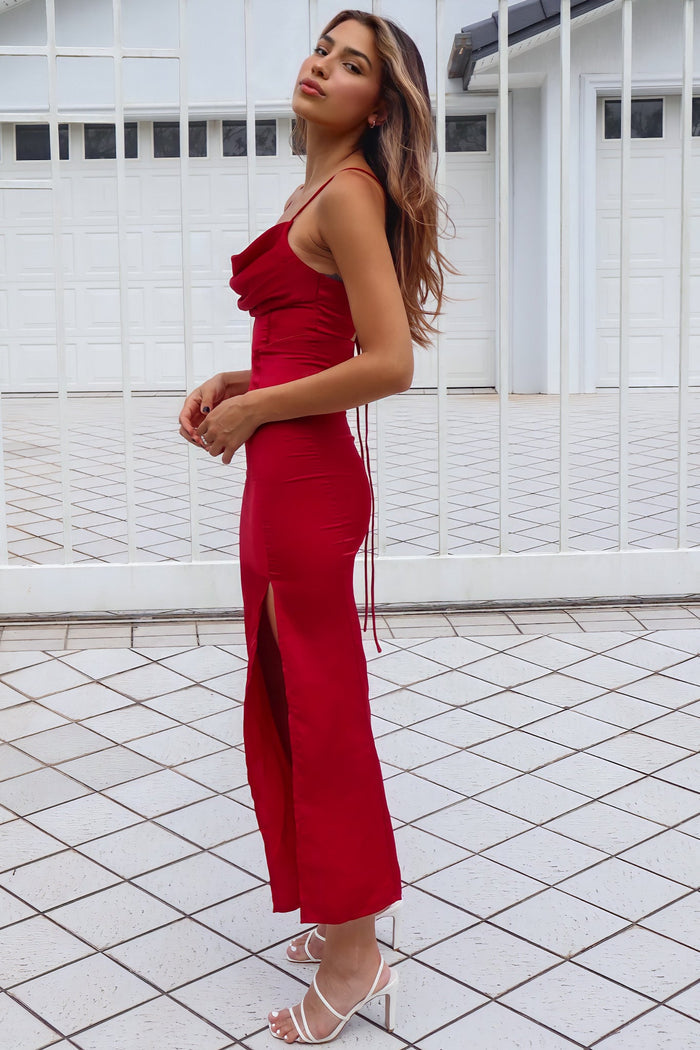 Taleah Formal Dress - Wine - Runway Goddess