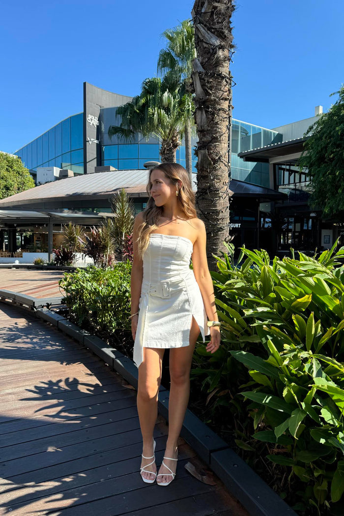 Talena Mini Dress - White - Runway Goddess