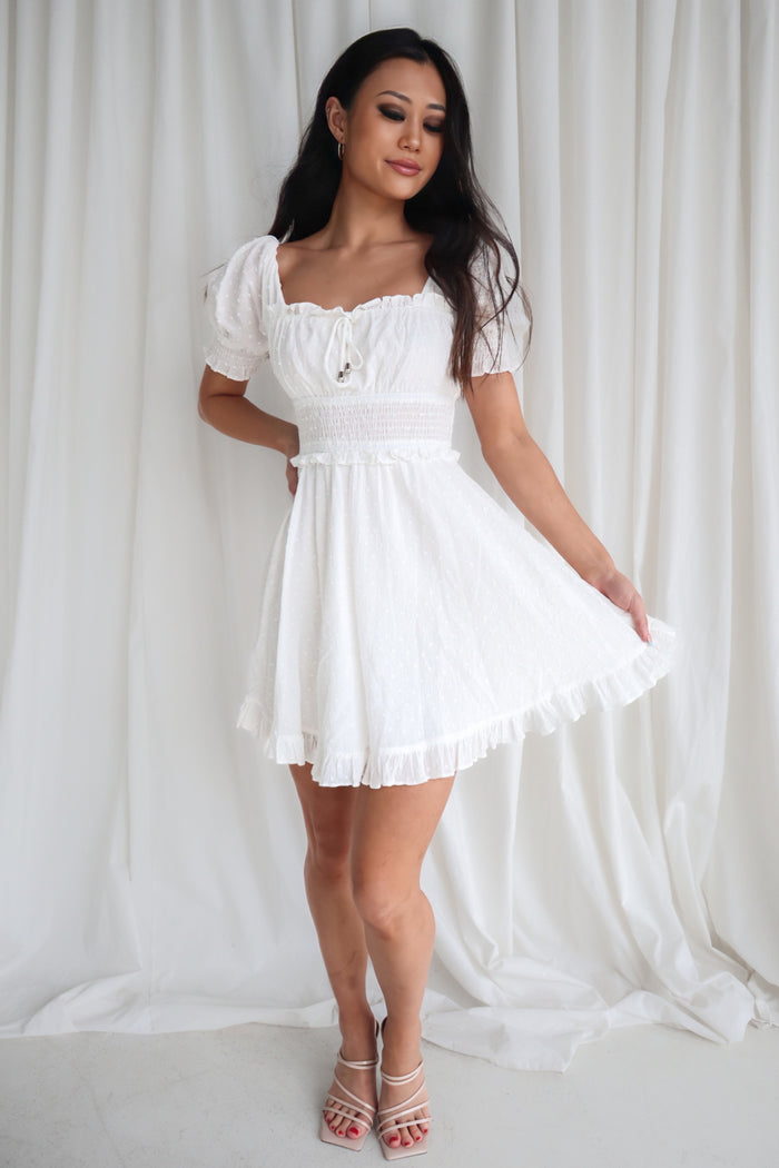 Talisa Mini Dress - White - Runway Goddess