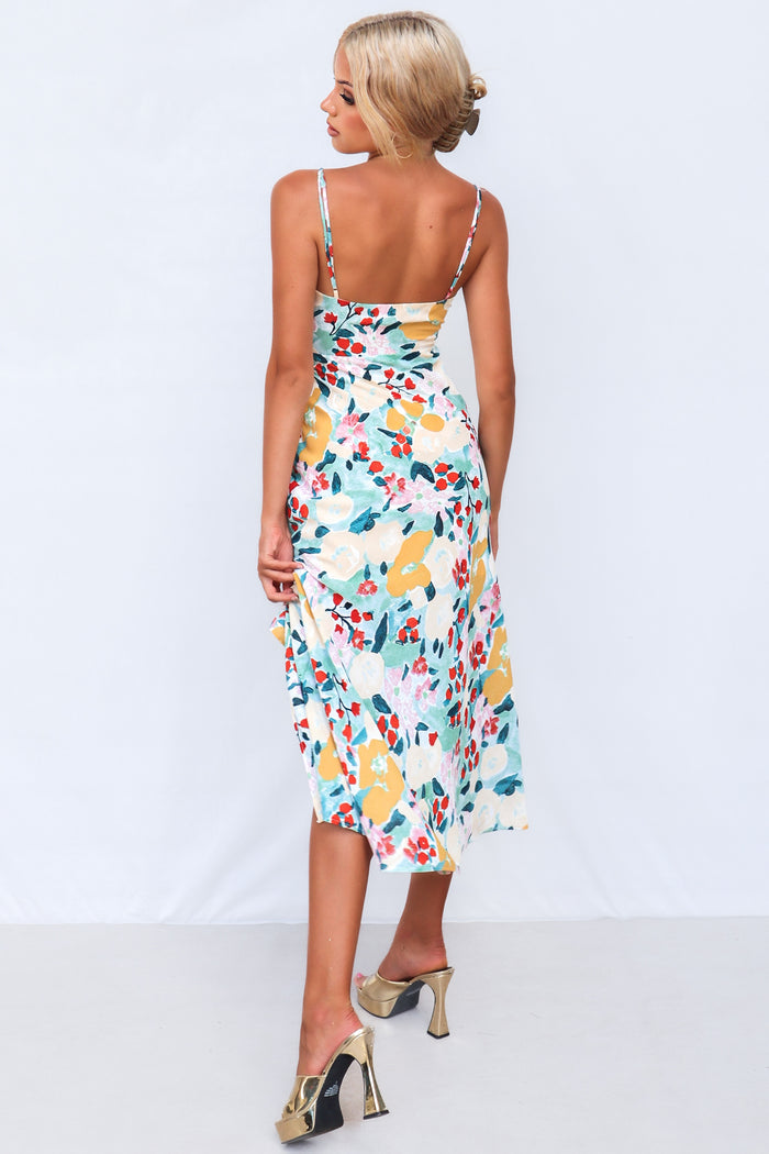 Tallure Midi Dress - Green Multi Print - Runway Goddess