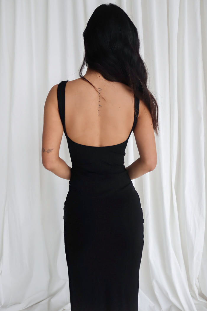 Taylor Midi Dress - Black - Runway Goddess