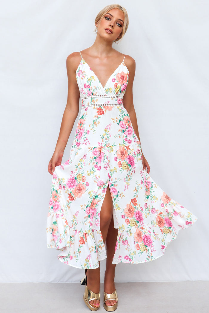 Tegan Midi Dress - White Floral