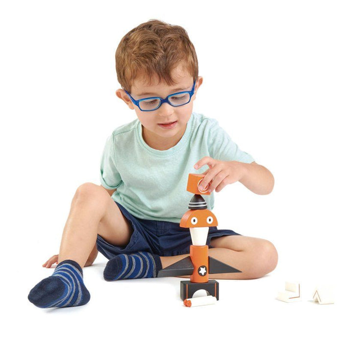 Tender Leaf Toys 12 pc Wooden Galaxy Magblocks Set
