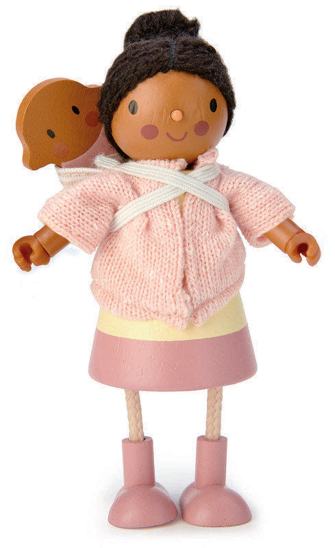 Tender Leaf Toys Miniature Doll Mrs Forrester with Flexible Limbs & Her Baby