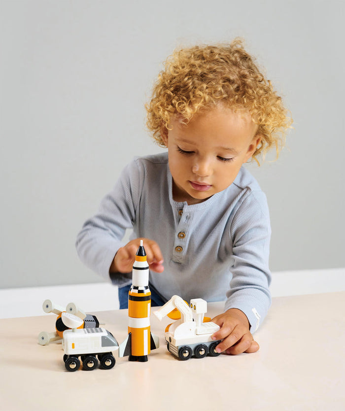 Tender Leaf Toys Pretend Wooden Space Voyager Play Set