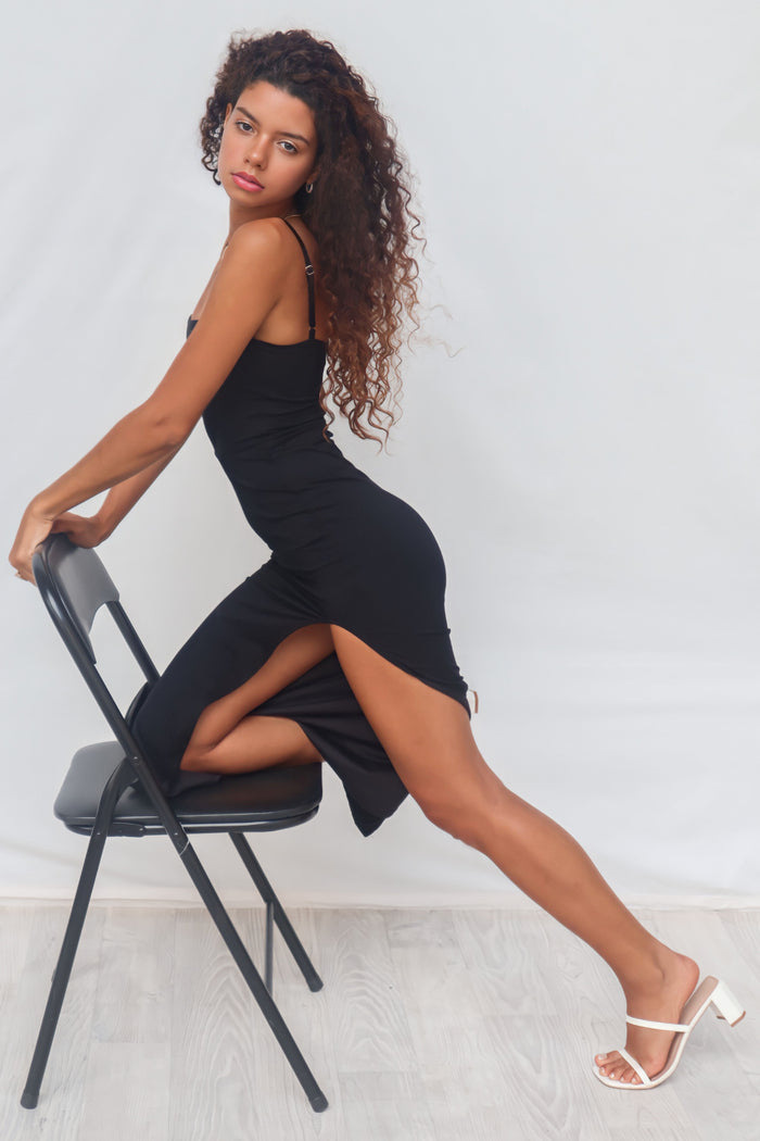 Tereeka Midi Dress - Black - Runway Goddess