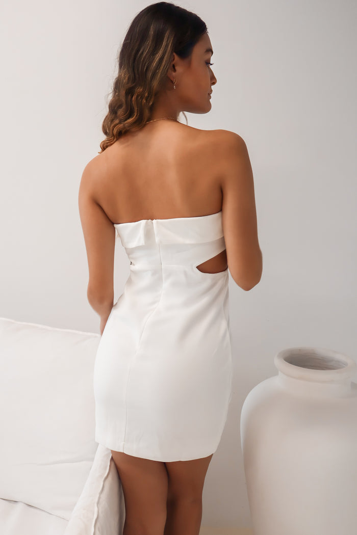 Tia Mini Dress - White - Runway Goddess