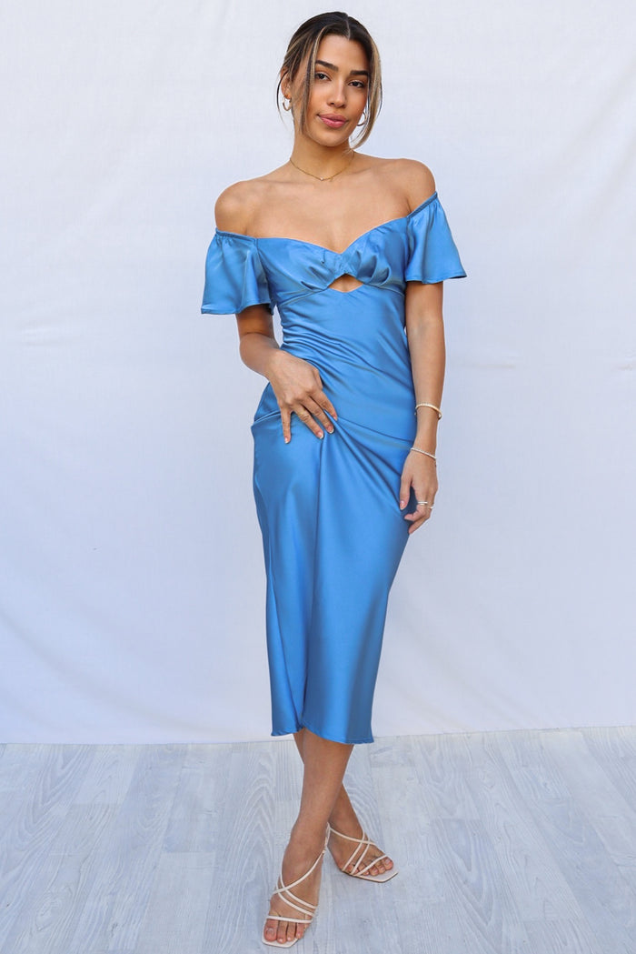 Tiara Midi Dress - Blue - Runway Goddess