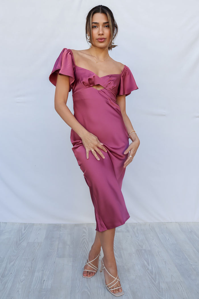 Tiara Midi Dress - Rose Pink - Runway Goddess