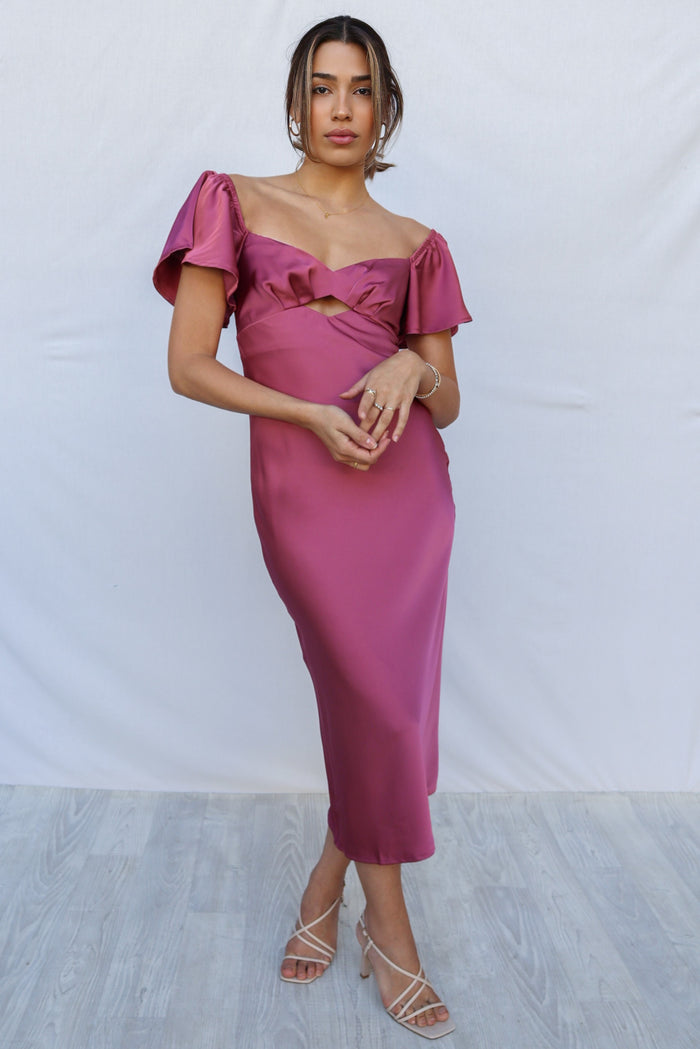 Tiara Midi Dress - Rose Pink - Runway Goddess