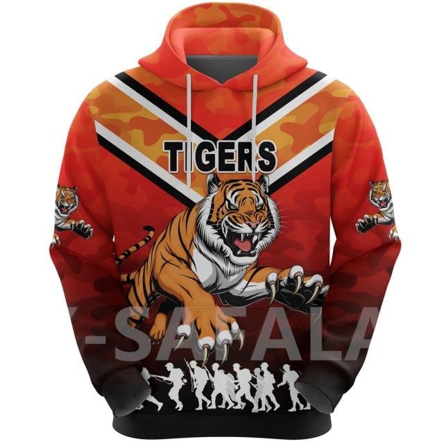 Tigers ANZAC 3D Printed Hoodies