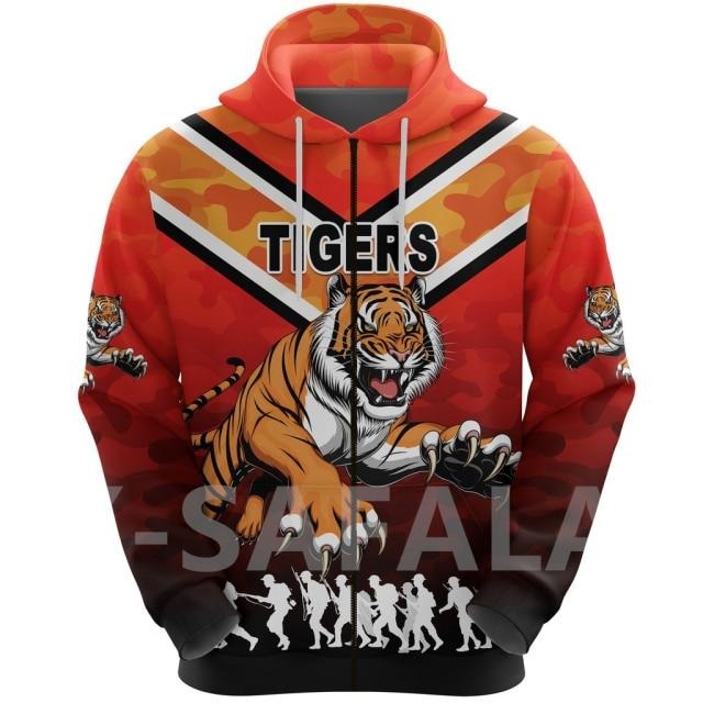 Tigers ANZAC 3D Printed Hoodies