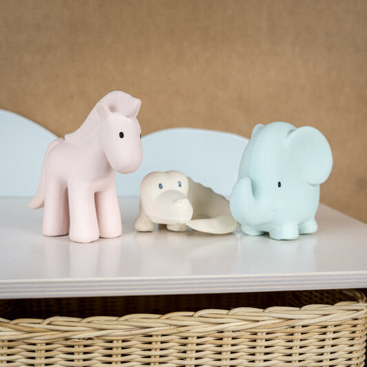 Tikiri Rubber Marshmallow Animal Teether Set