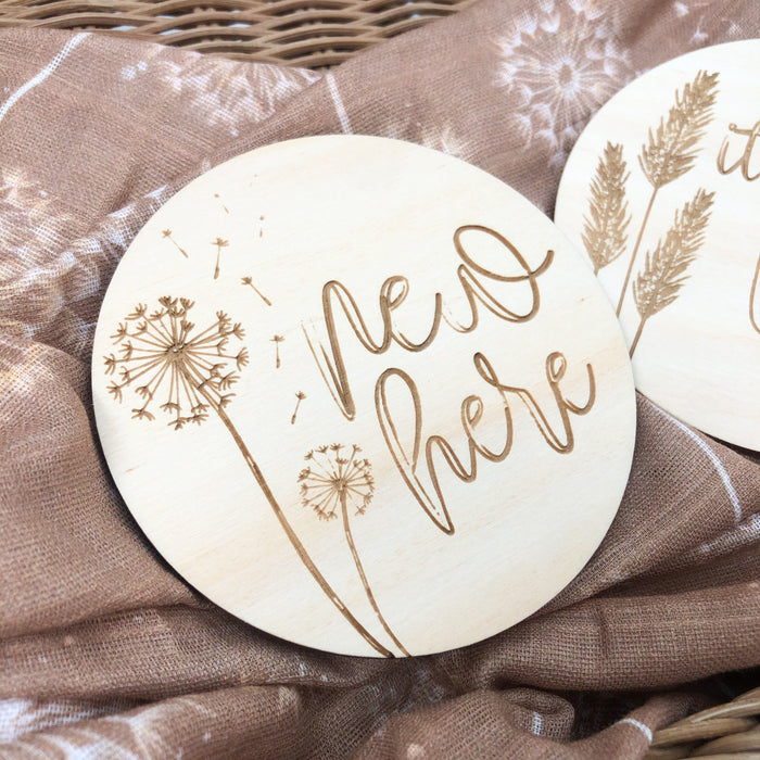 Timber Baby Announcement Milestone Plaques - Boho Series