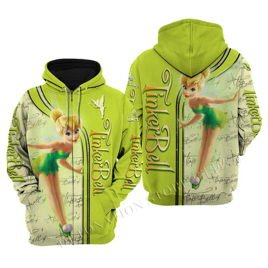 TinkerBell 3D Printed Flannelette Hoodies
