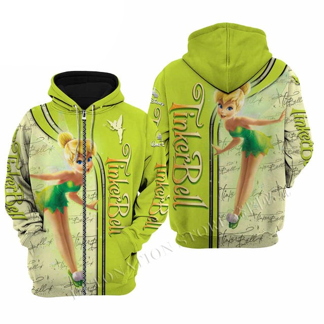TinkerBell 3D Printed Flannelette Hoodies