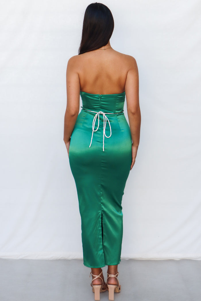 Tisha Midi Dress - Green - Runway Goddess