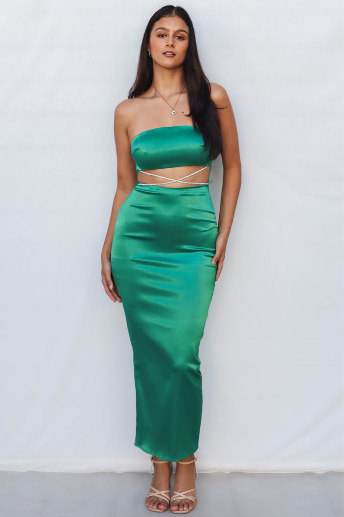 Tisha Midi Dress - Green - Runway Goddess
