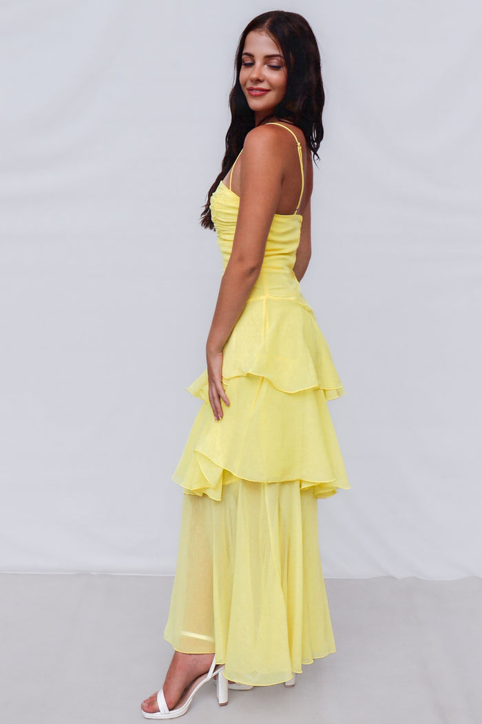 Tommi Maxi Dress - Yellow - Runway Goddess