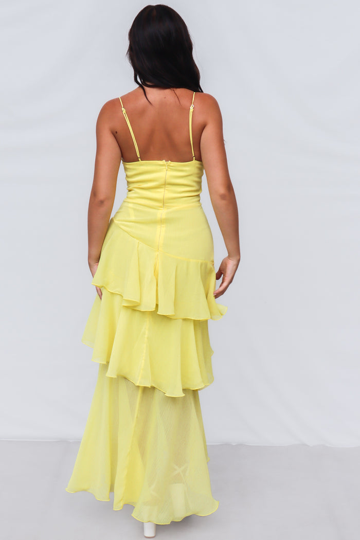 Tommi Maxi Dress - Yellow - Runway Goddess