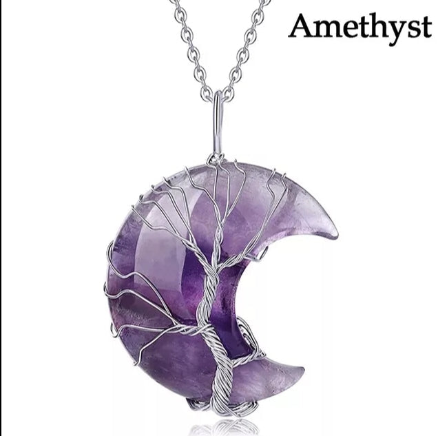 Tree Of Life - Crescent Moon Pendants
