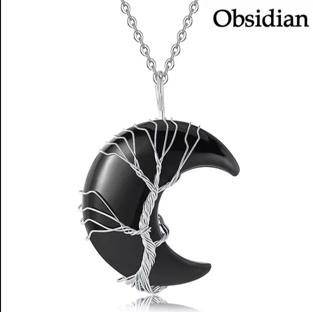 Tree Of Life - Crescent Moon Pendants