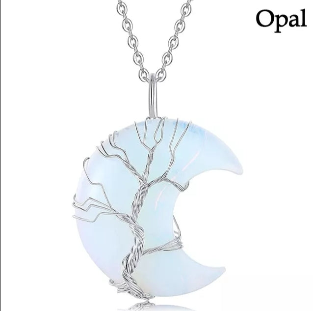 Tree Of Life - Crescent Moon Pendants