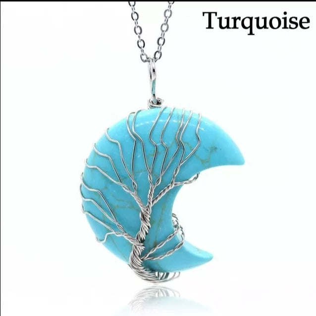 Tree Of Life - Crescent Moon Pendants