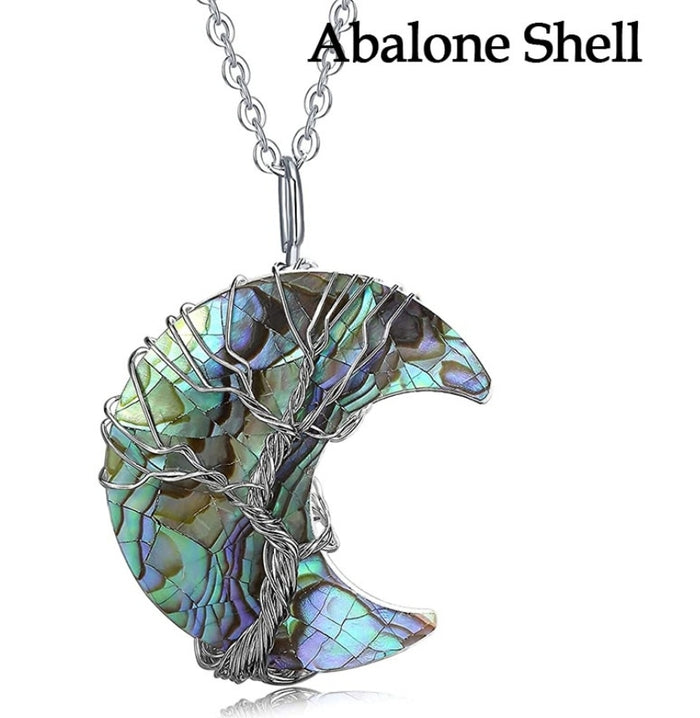 Tree Of Life - Crescent Moon Pendants