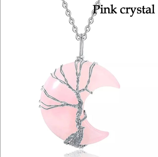 Tree Of Life - Crescent Moon Pendants