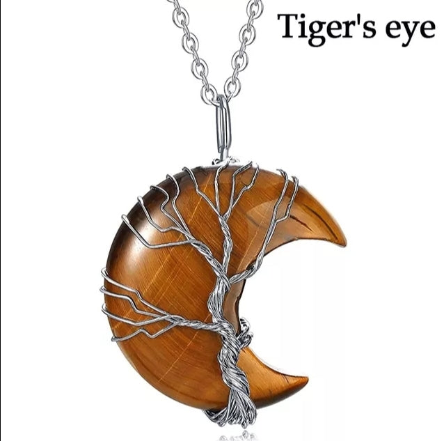Tree Of Life - Crescent Moon Pendants