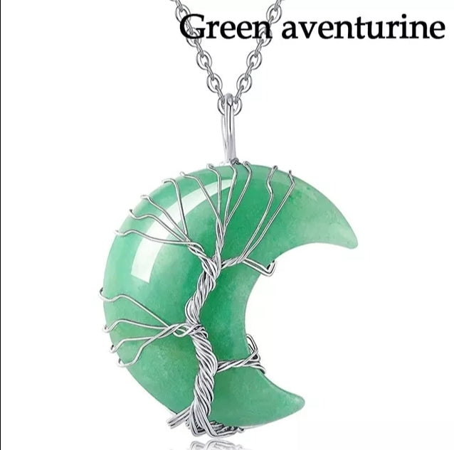 Tree Of Life - Crescent Moon Pendants